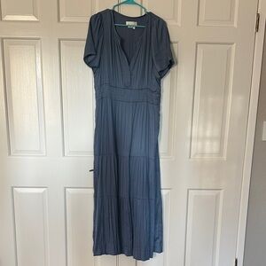 Anthropologie Slate Blue Maxi Dress